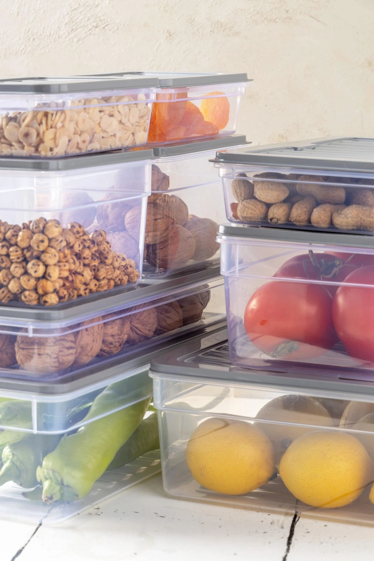 9 Lu Set New Mikrodalga Ve Difrize Uygun Saklama Kabı Gri