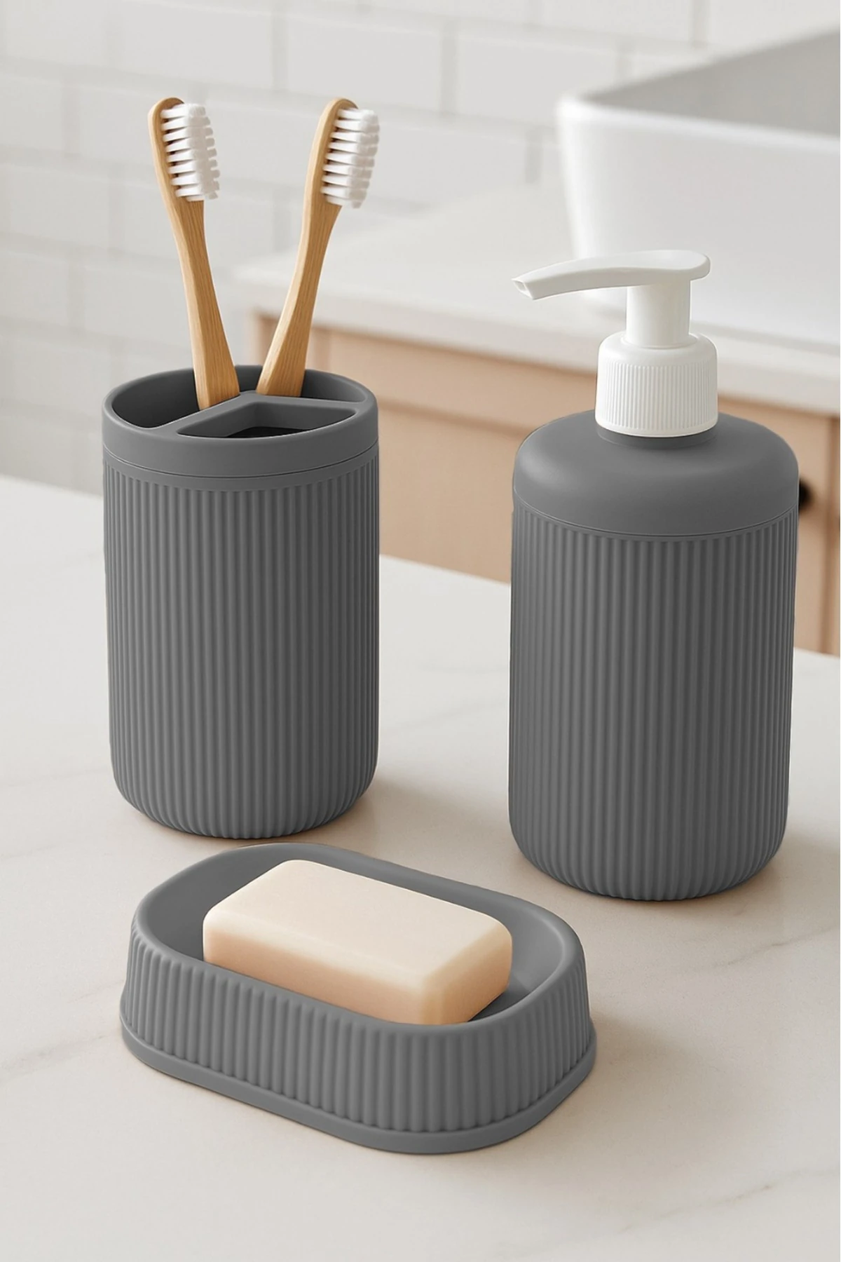 3LÜ BANYO SETİ ANTRASİT