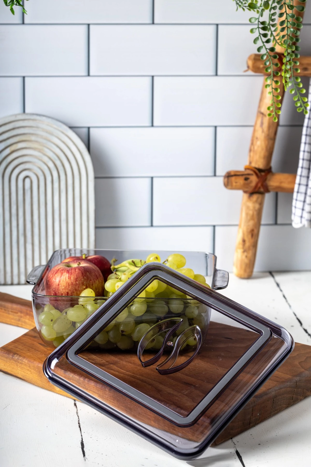 Kapaklı Kare Kristal Saklama Kabı 2 LT