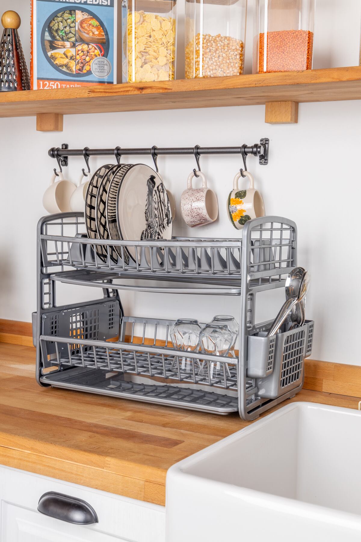 Çift Katlı Tabaklık & Bulaşık Kurutmalık