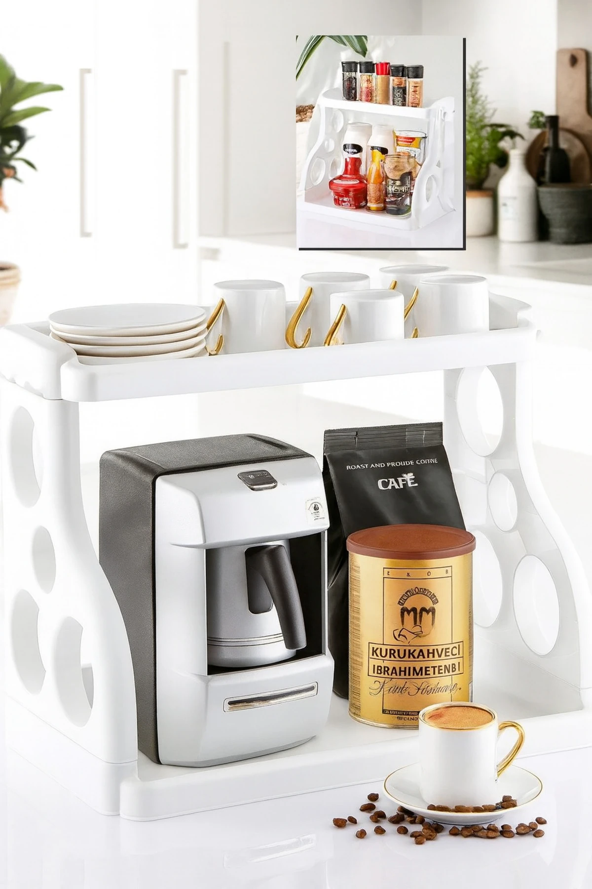 Tezgah Üstü Çok Amaçlı Elegance Organizer BEYAZ