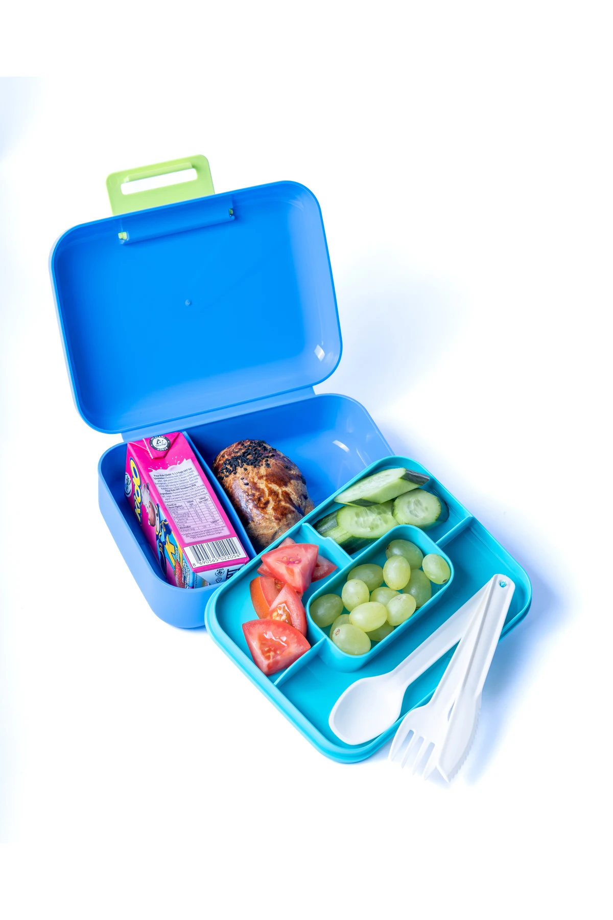 Beslenme Kutusu 2 Katlı Çatal,bıçak,kaşık Setli