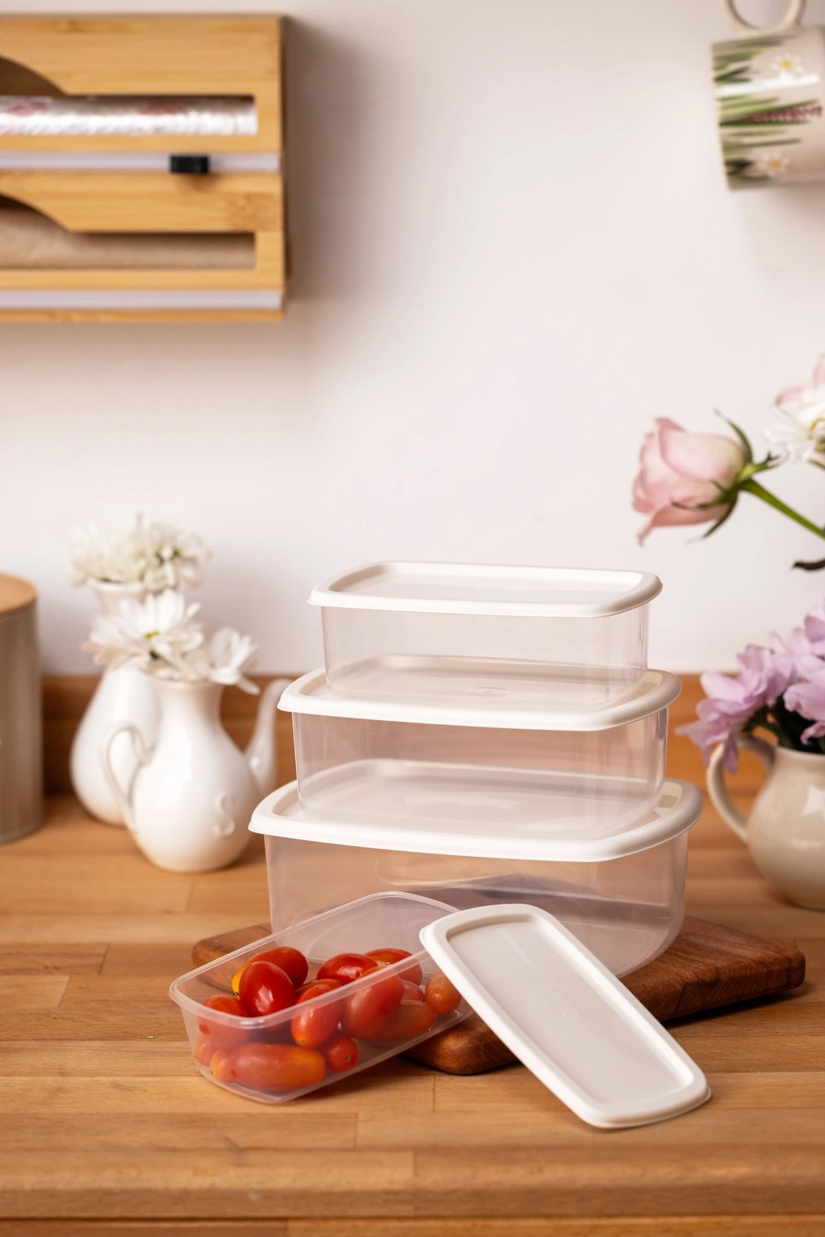 4LÜ SET SAKLAMA KABI BEYAZ