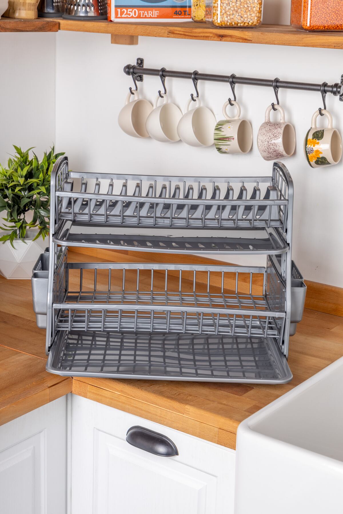 Çift Katlı Tabaklık & Bulaşık Kurutmalık