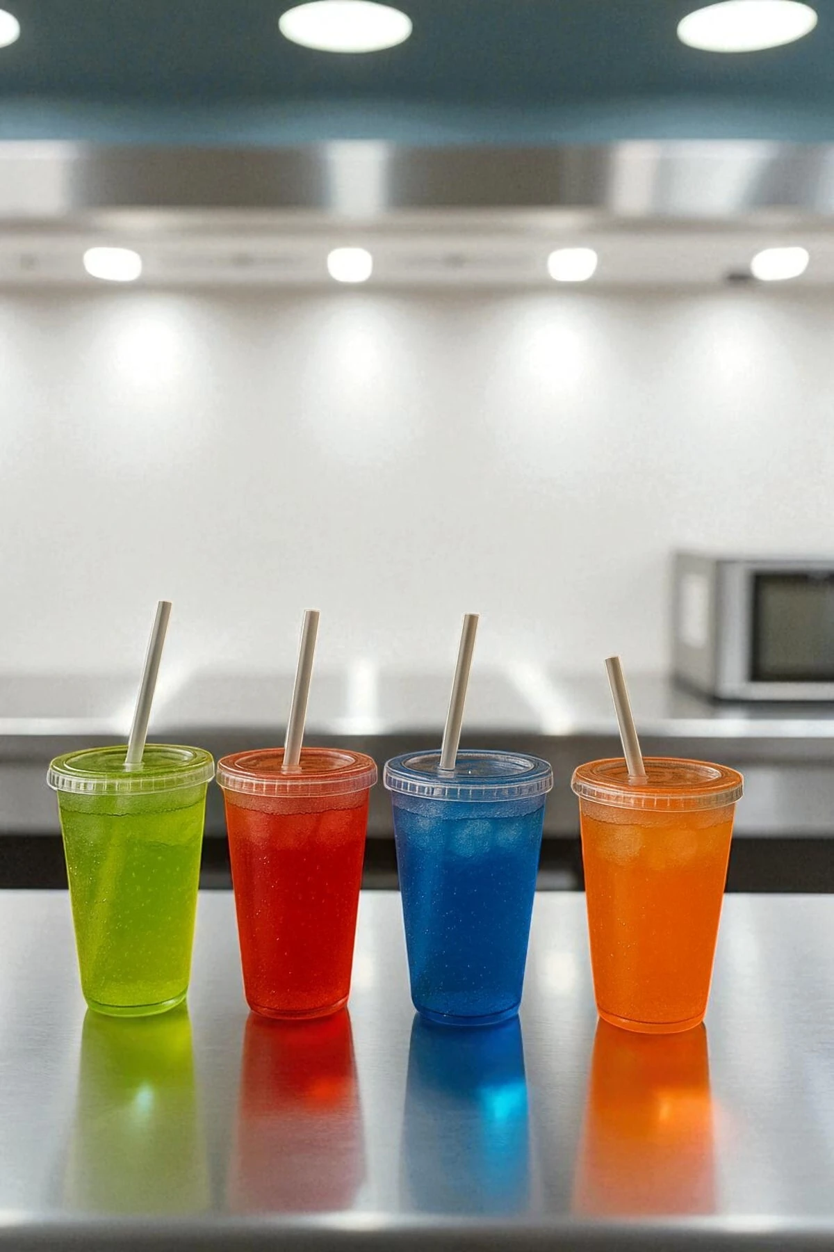 4'lü 600 ml Pipetli Meşrubat Bardağı