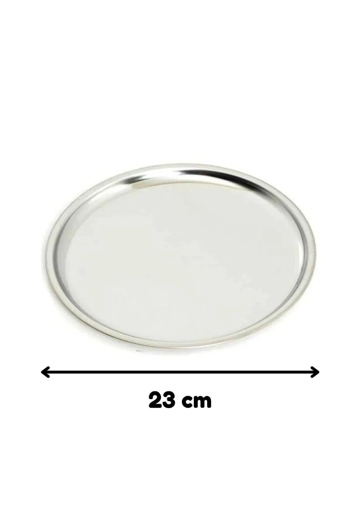 6'LI ÇELİK 23 CM YUVARLAK ÇAY,KAHVE,PASTA DEKORATİF SERVİS TEPSİSİ