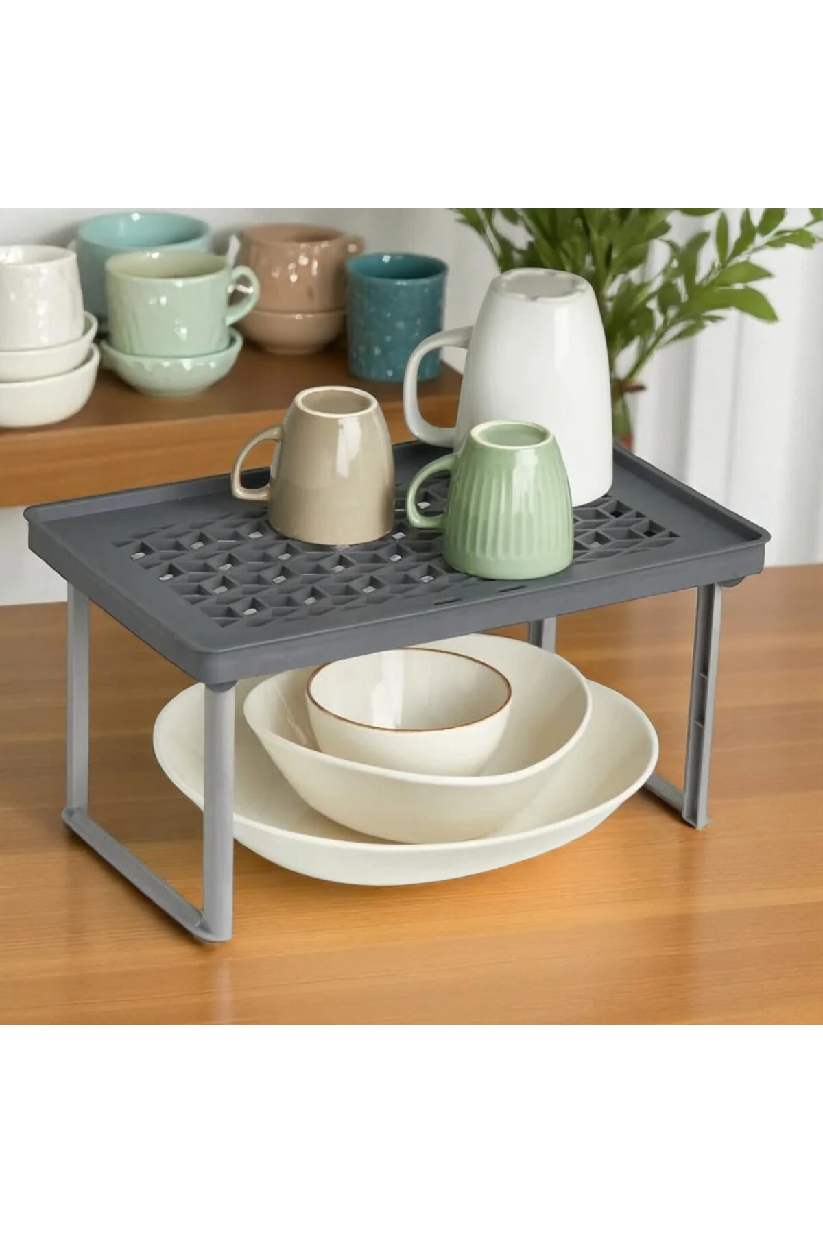 Raf Yükseltici- Dolap Içi Düzenleyici Gri