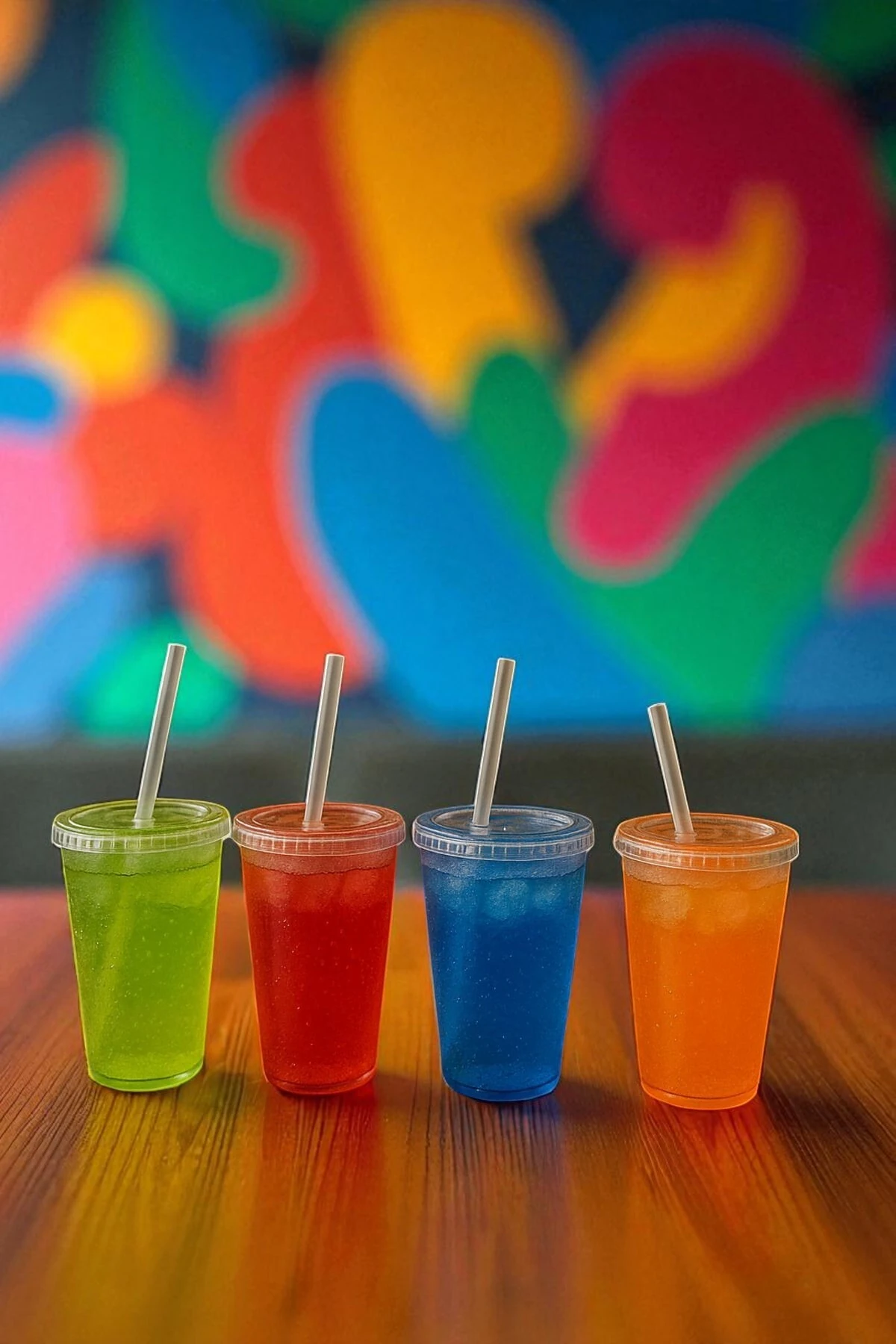 4'lü 600 ml Pipetli Meşrubat Bardağı