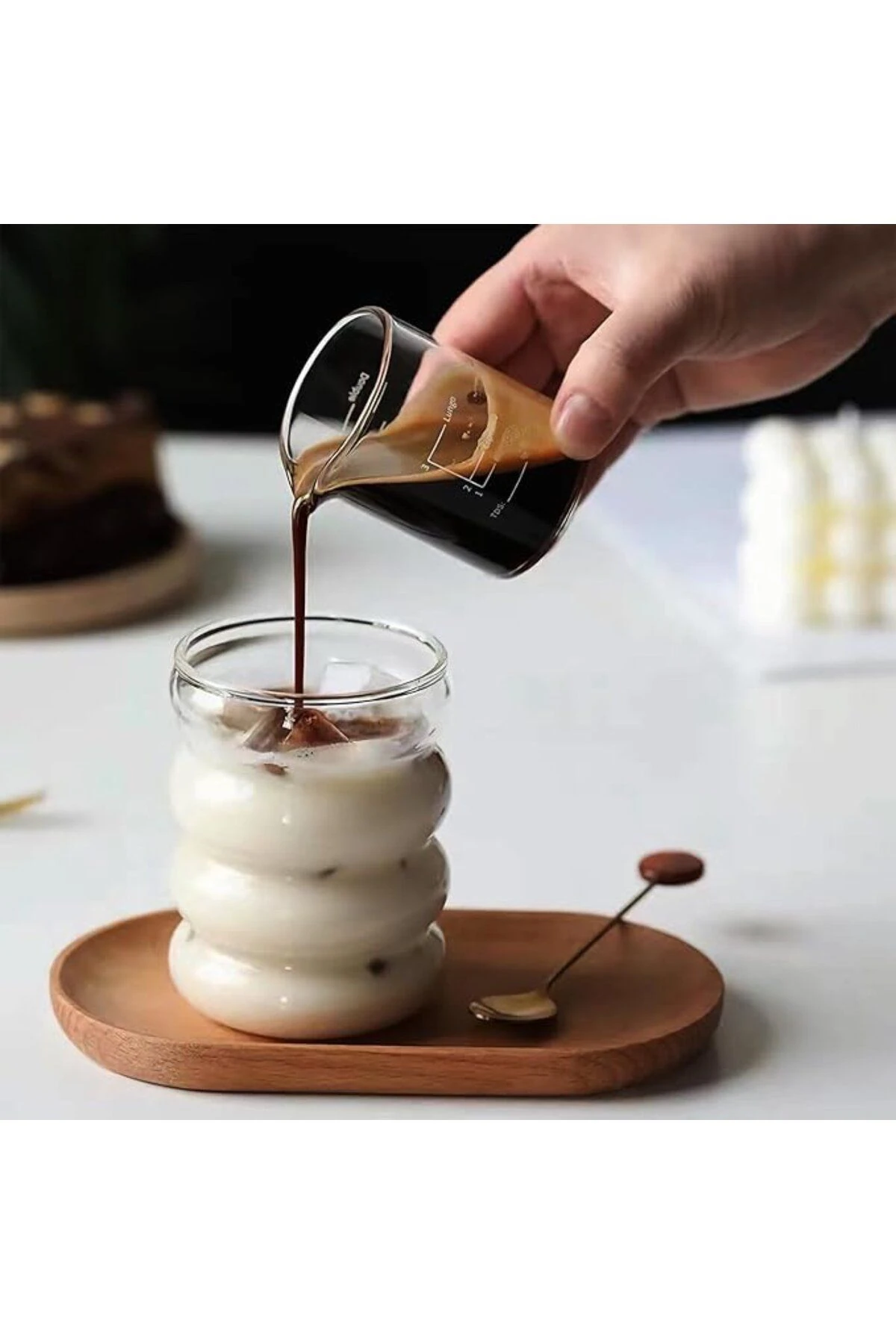 Boğumlu Borosilikat Şeffaf Cam Bardak