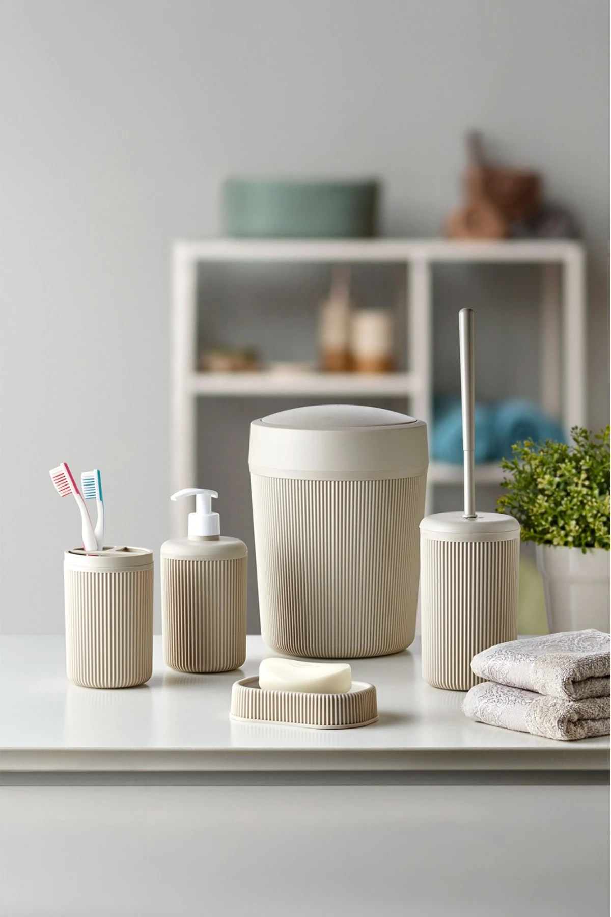 5 Parça Banyo Seti BEJ