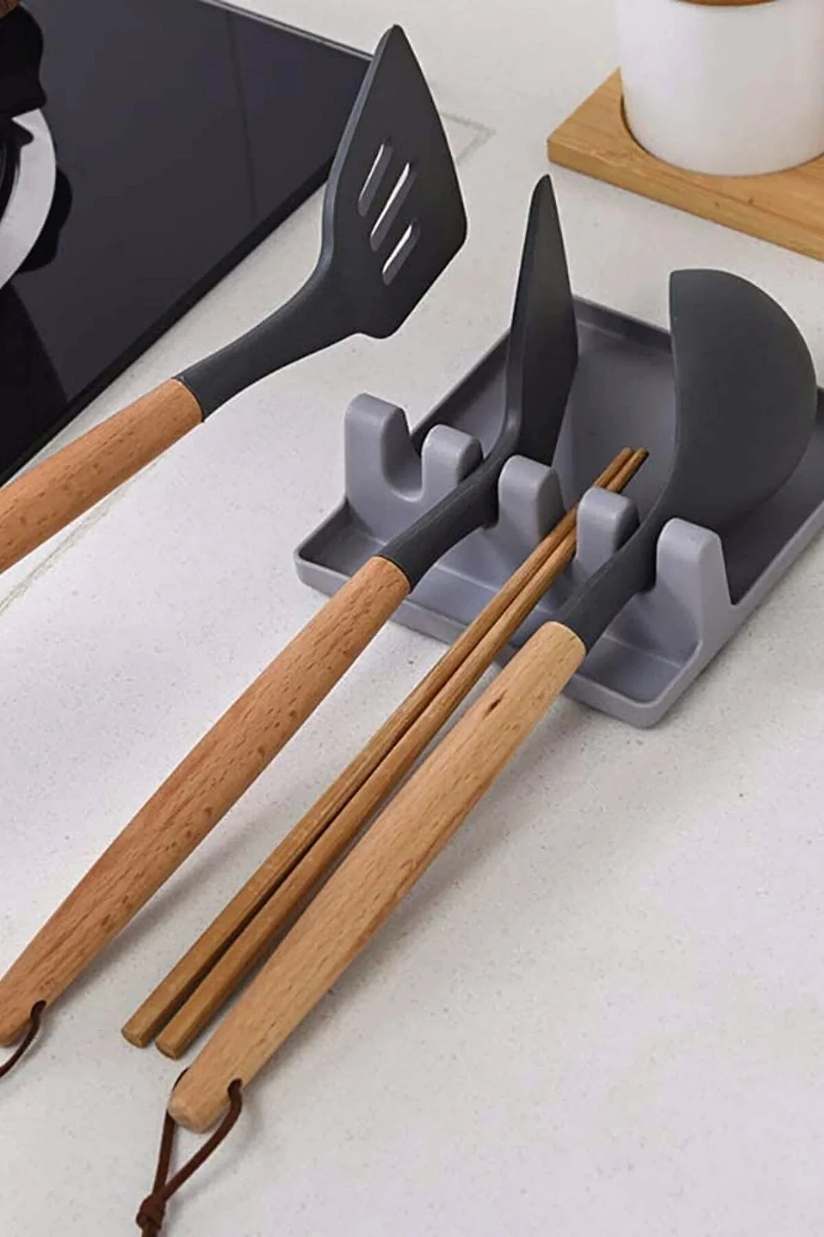 Pratik Çoklu Kepçe Kaşık Ve Kapak Tutma Aparatı