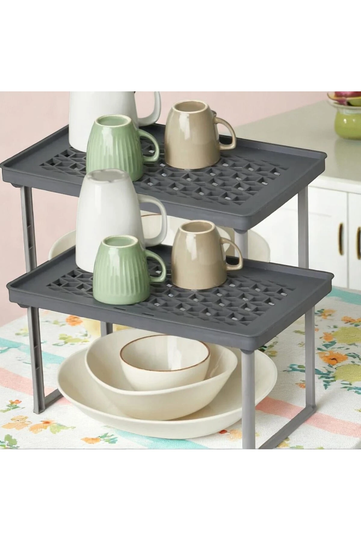 Raf Yükseltici- Dolap Içi Düzenleyici Gri 2 ADET