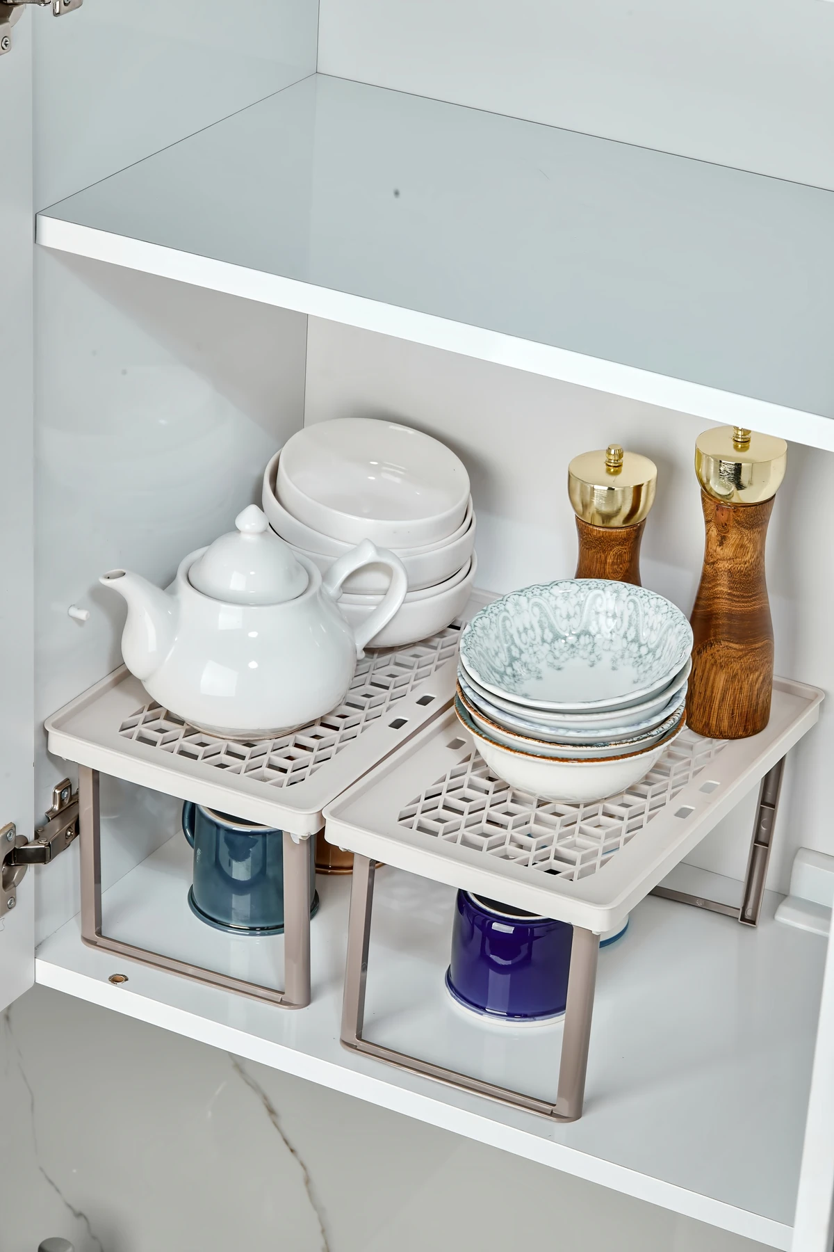 Raf Yükseltici- Dolap Içi Düzenleyici KREM 2 ADET