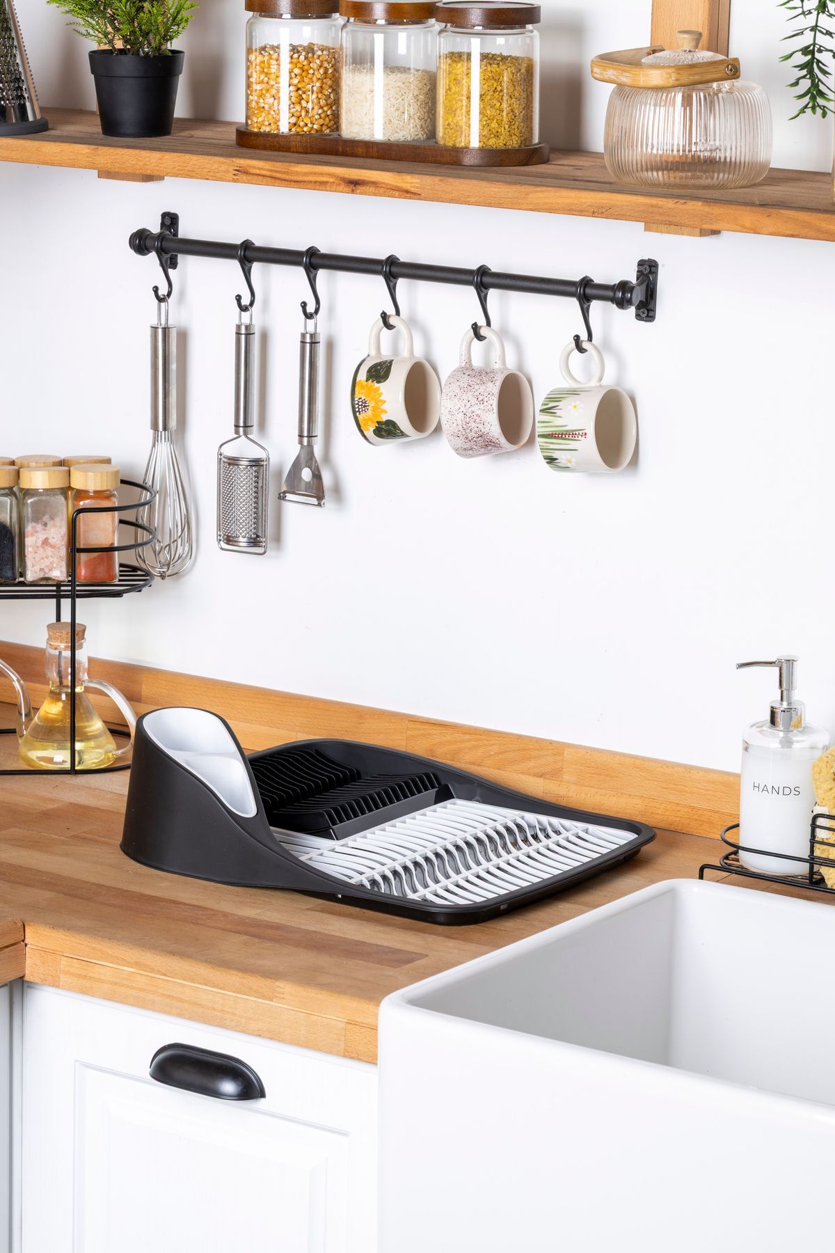 Tezgah Üstü Bulaşık Kurutmalığı Siyah