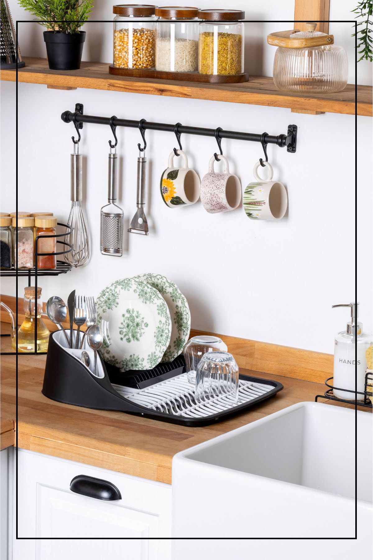 Tezgah Üstü Bulaşık Kurutmalığı Siyah