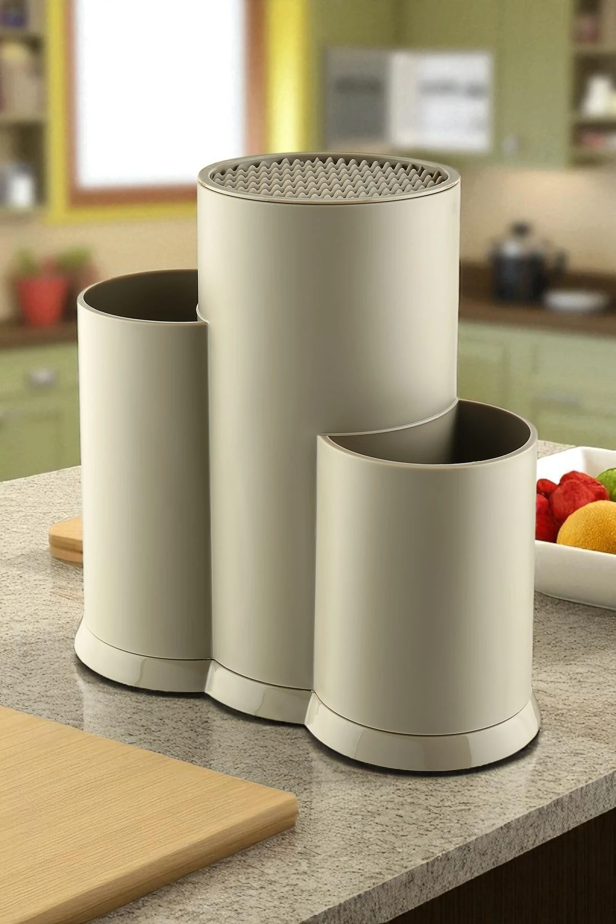 Çok Amaçlı Dik Kaşıklık Çatal Kaşık Organizeri Düzenleyici BEJ