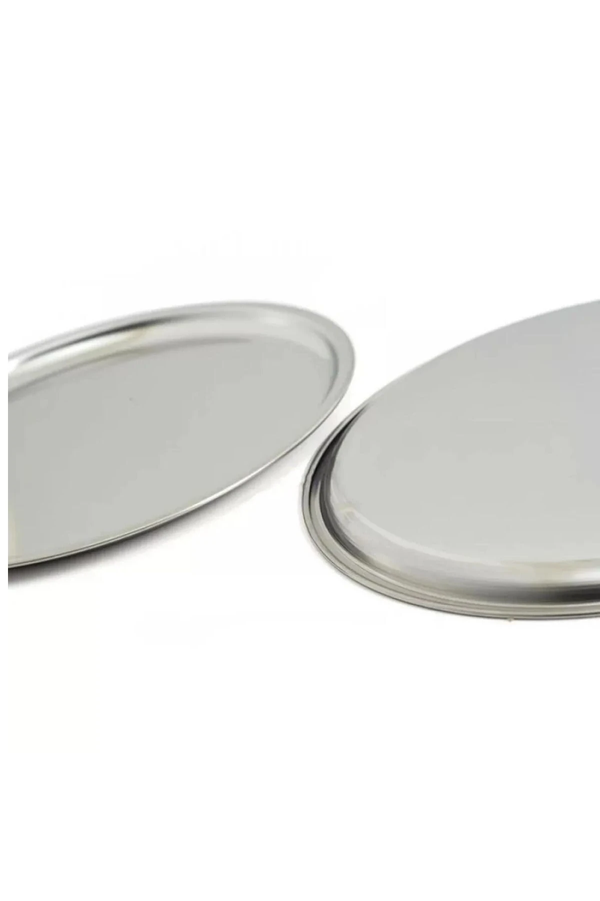 6'LI ÇELİK 23 CM YUVARLAK ÇAY,KAHVE,PASTA DEKORATİF SERVİS TEPSİSİ