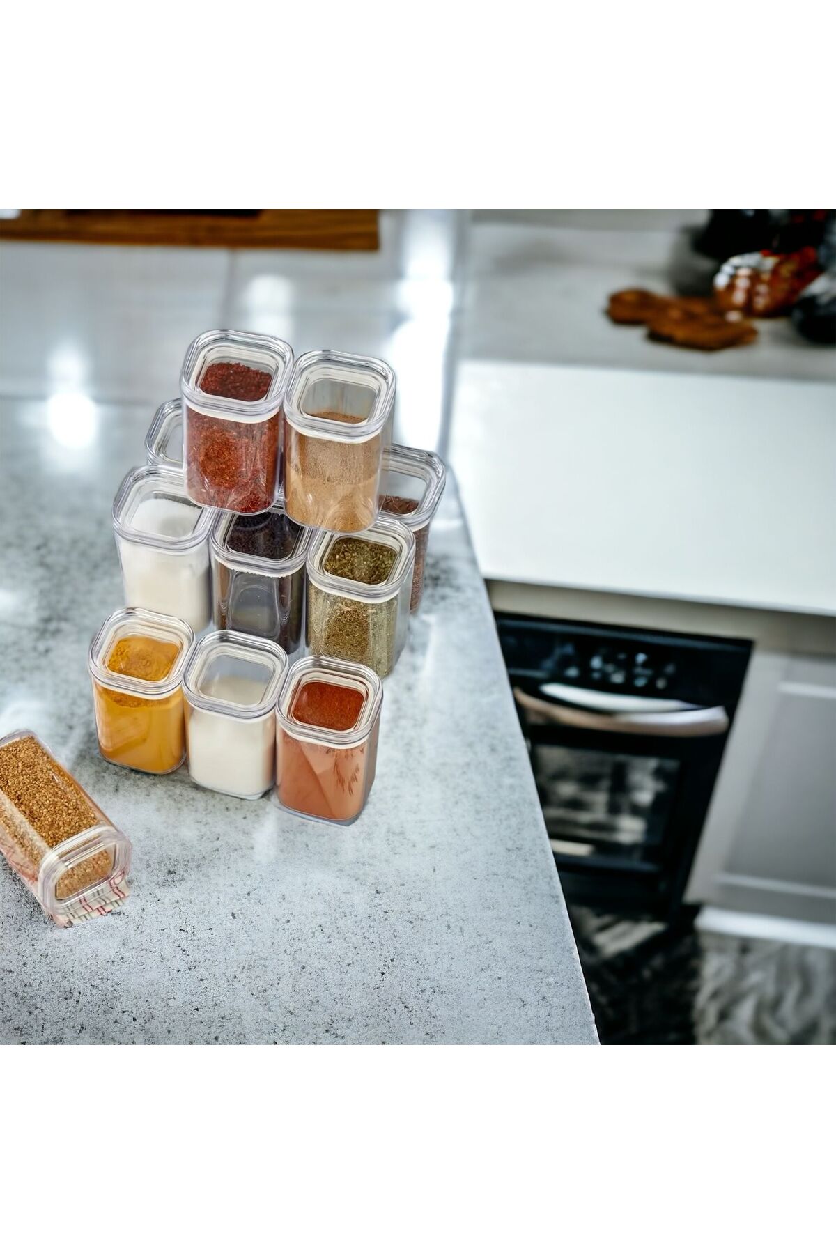 Contalı 12 adet Baharatlık Etiket Hediyeli