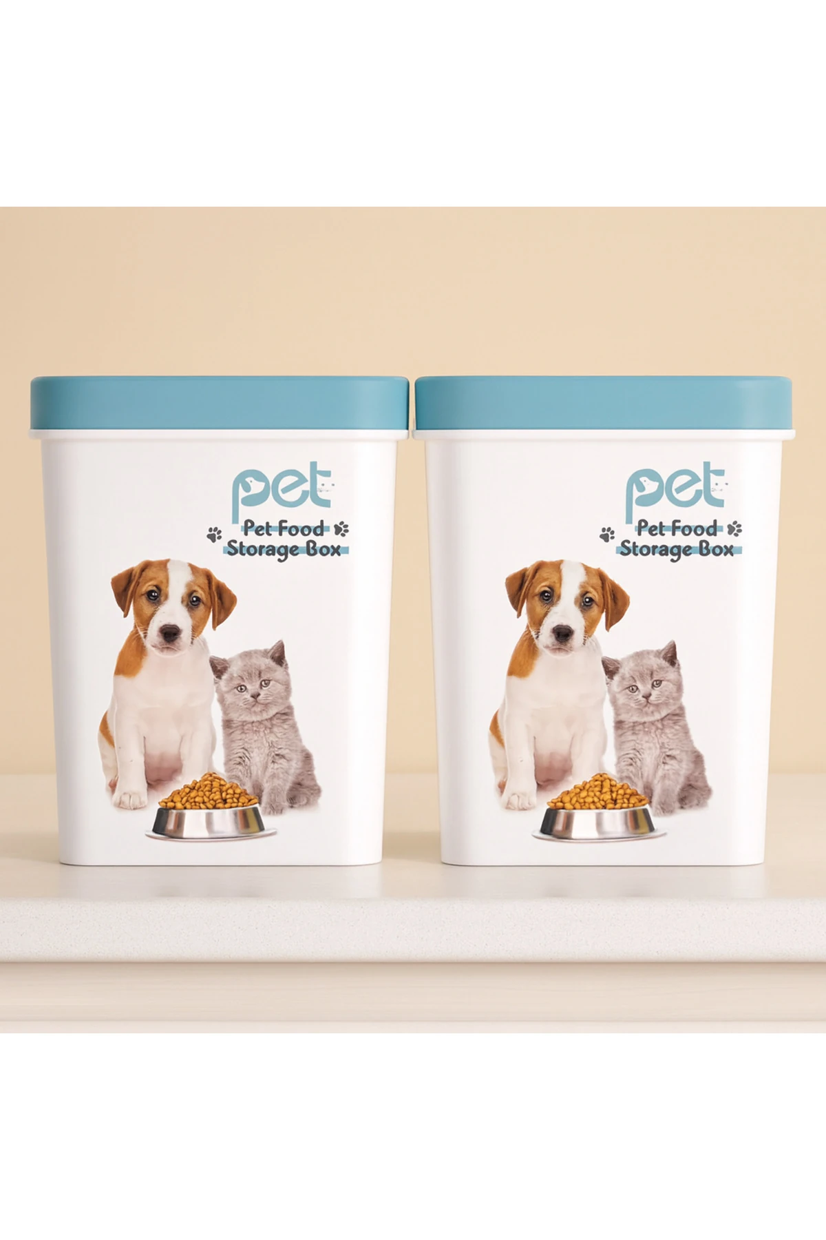 KEDİ KÖPEK MAMA KUTUSU MAVİ KAPAK 2 ADET