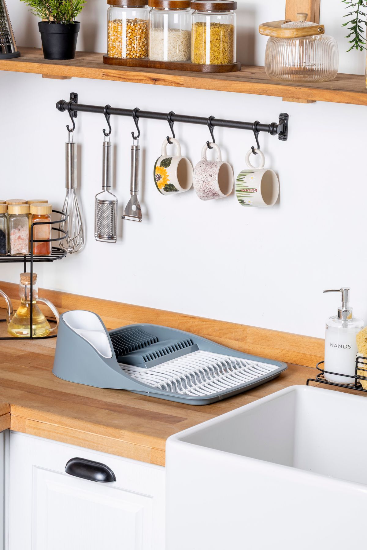 Tezgah Üstü Bulaşık Kurutmalığı Gri