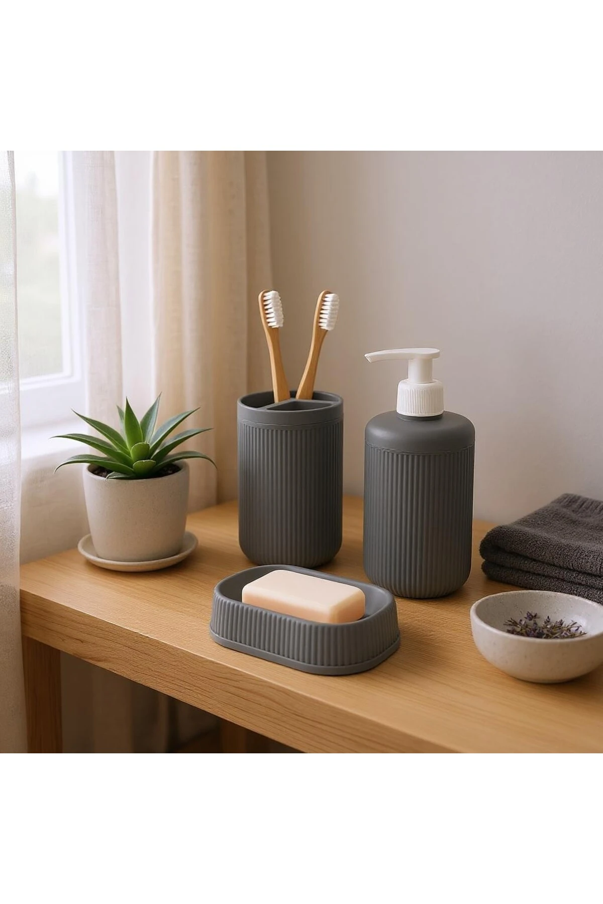 3LÜ BANYO SETİ ANTRASİT