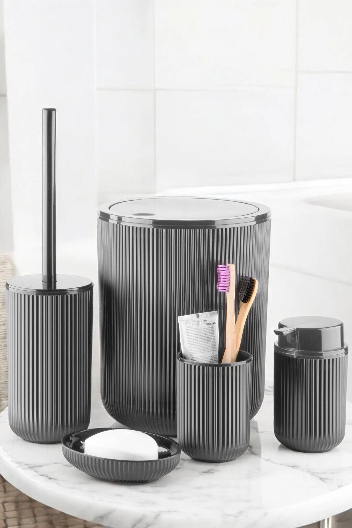 5 Parça Banyo Seti Antrasit