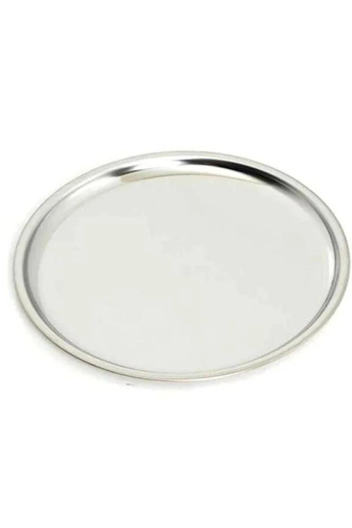 2'Lİ ÇELİK 23 CM YUVARLAK ÇAY,KAHVE,PASTA DEKORATİF SERVİS TEPSİSİ