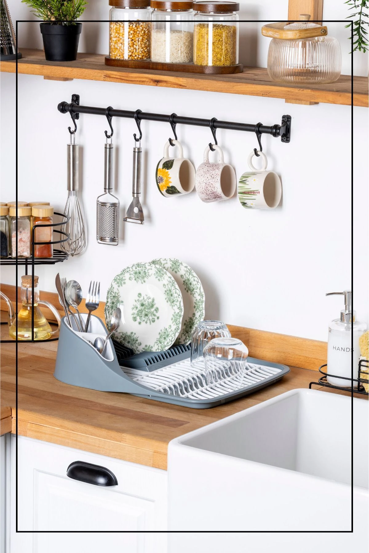 Tezgah Üstü Bulaşık Kurutmalığı Gri