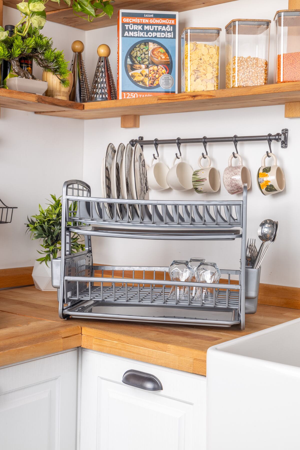 Çift Katlı Tabaklık & Bulaşık Kurutmalık