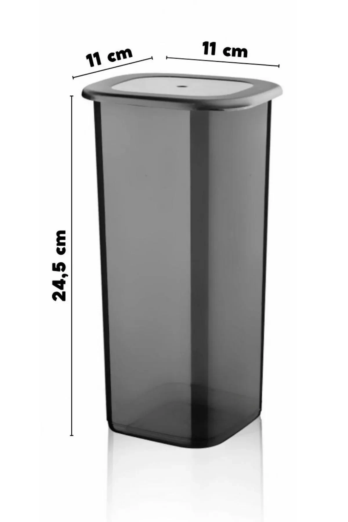 Etiketli 12 Adet 1750 Ml Antrasit Ekonomik Kırılmaz Saklama Kabı