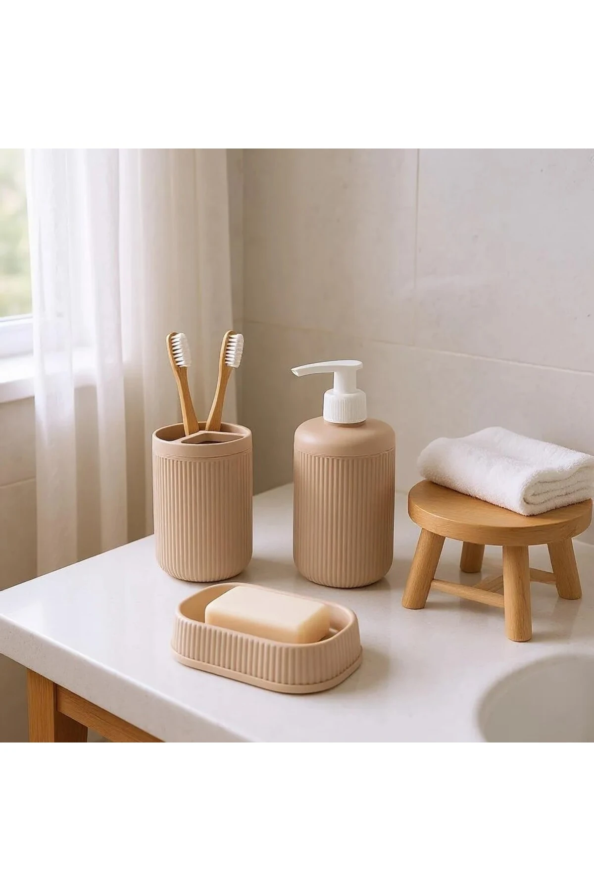 3LÜ BANYO SETİ BEJ