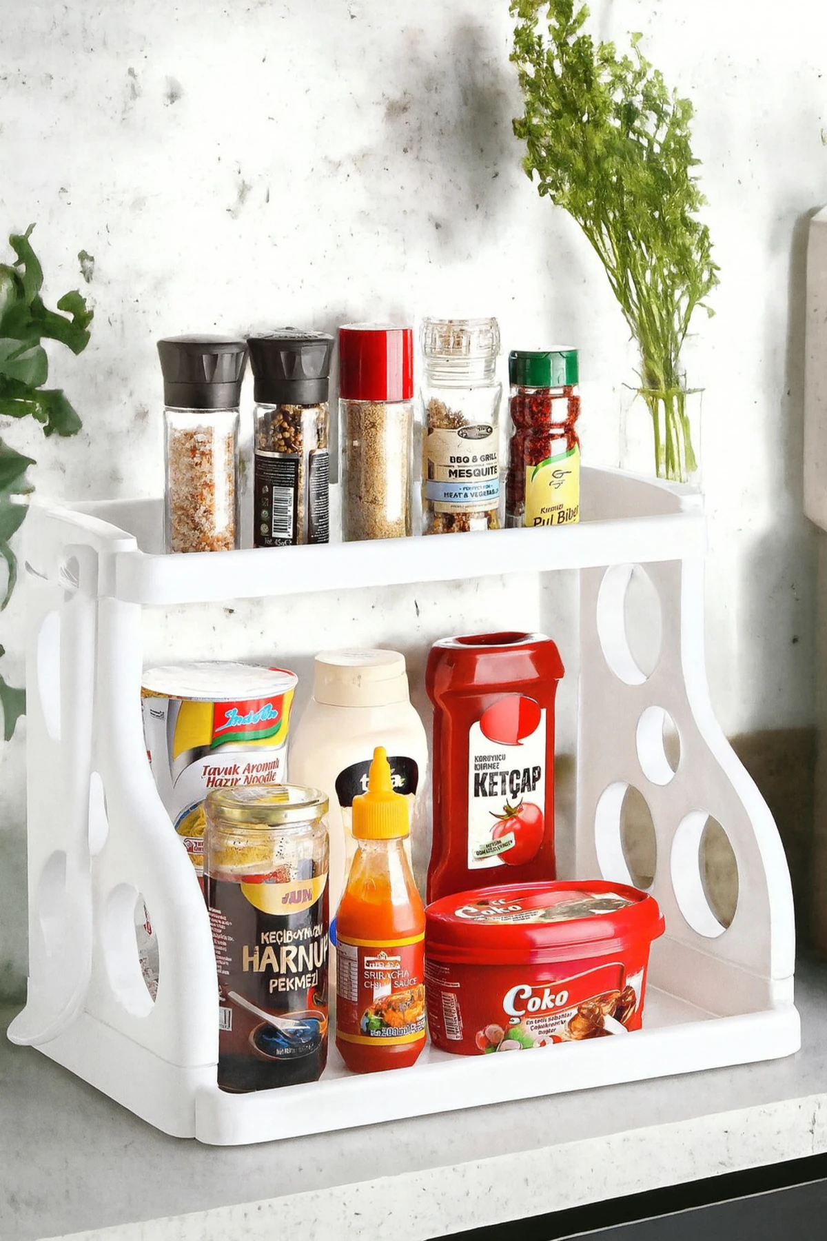 Tezgah Üstü Çok Amaçlı Elegance Organizer BEYAZ