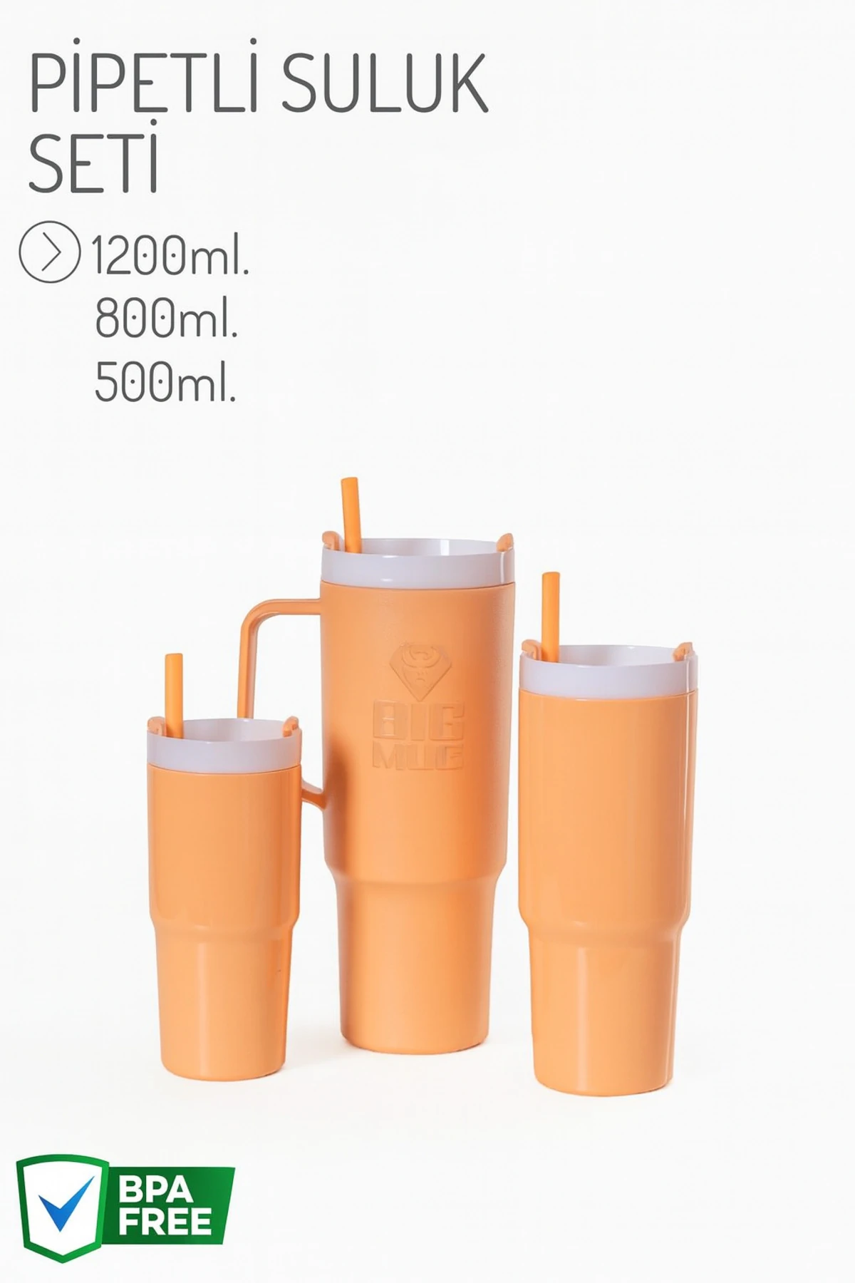 3 Boy Pipetli Suluk Seti TURUNCU