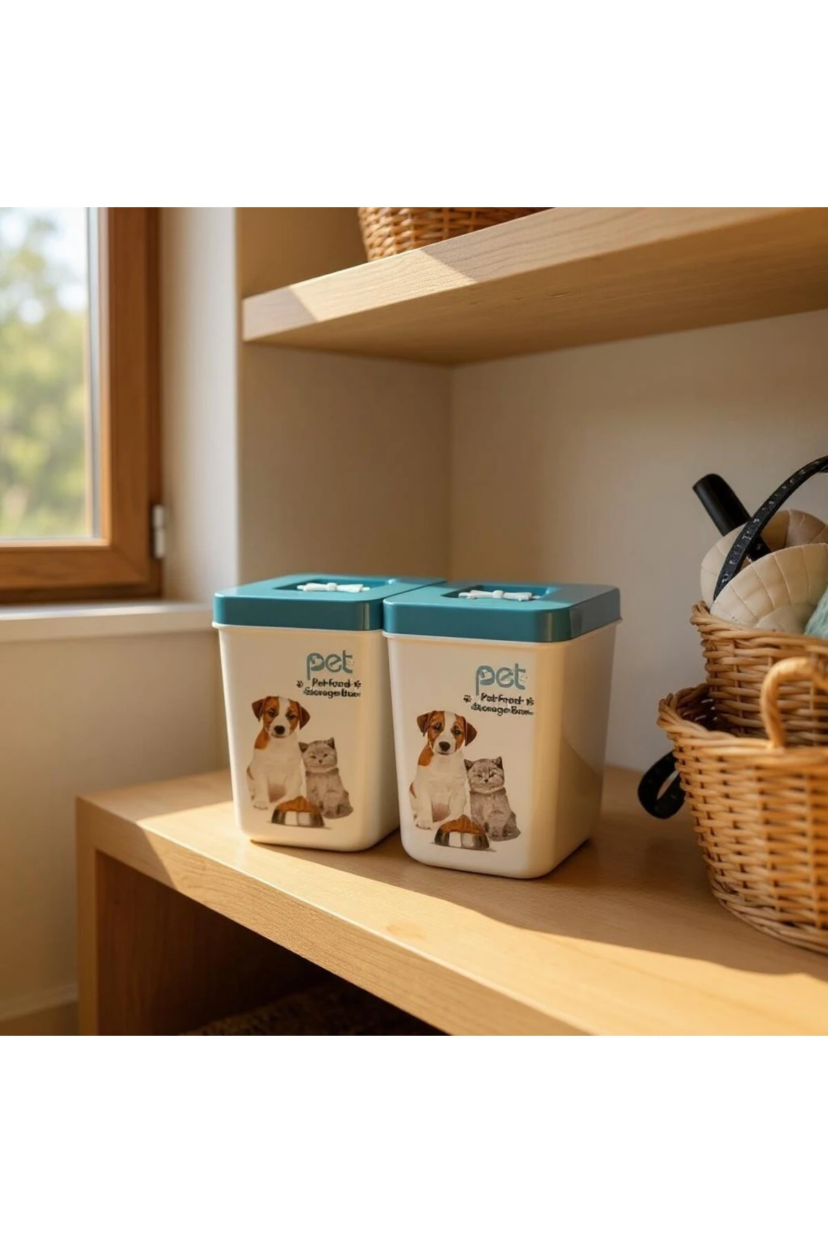 KEDİ KÖPEK MAMA KUTUSU MAVİ KAPAK 2 ADET