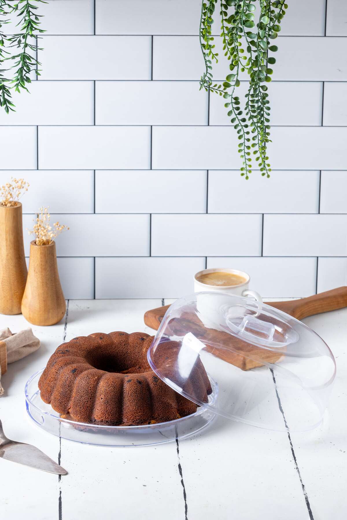 2'si 1 Arada Yuvarlak, Kristal Sunum Tepsisi ve Kek Fanusu