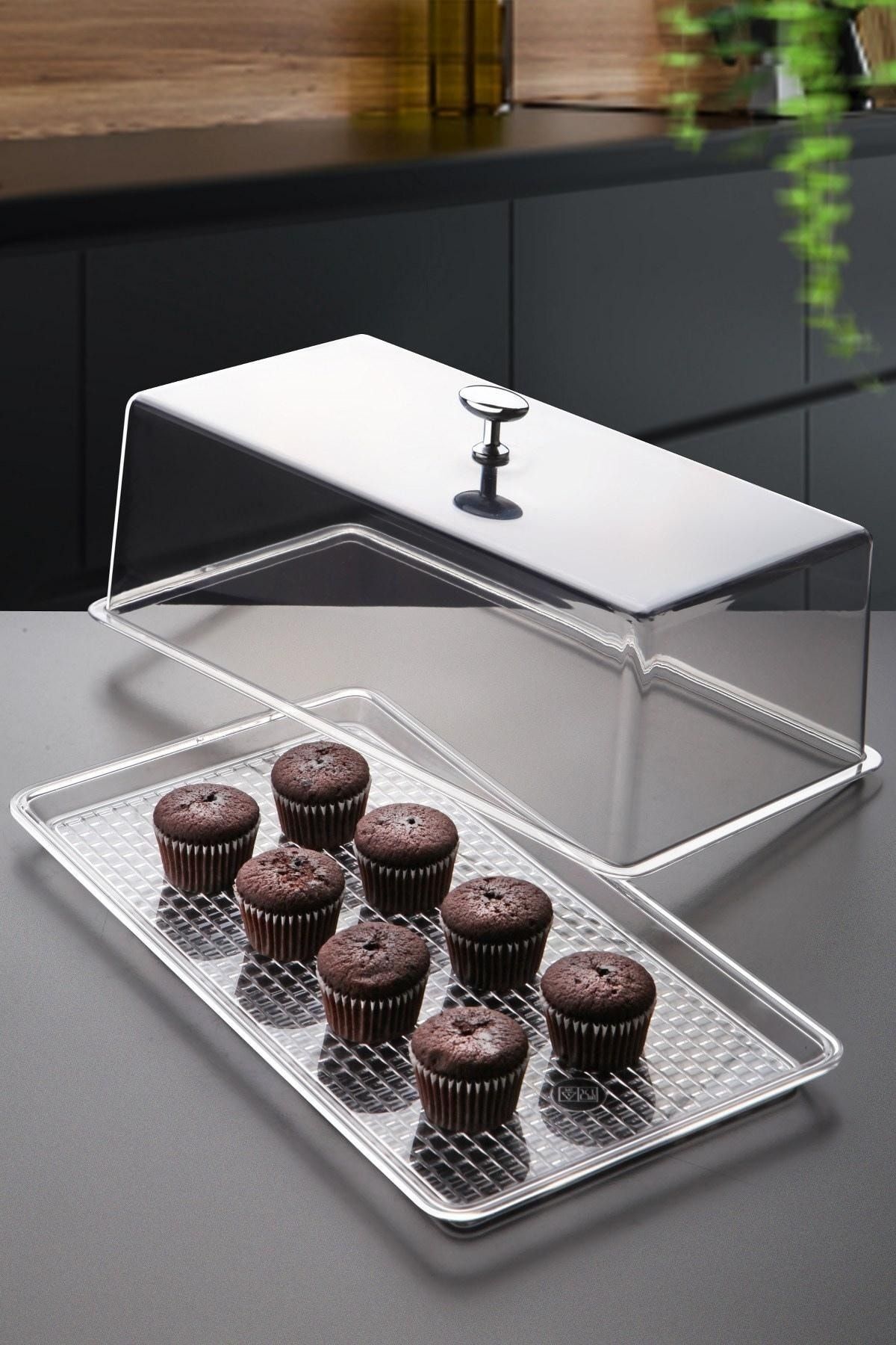 Dekoratif Tasarım Pasta, Kurabiye Saklama Ve Sunum Seti Orta Boy