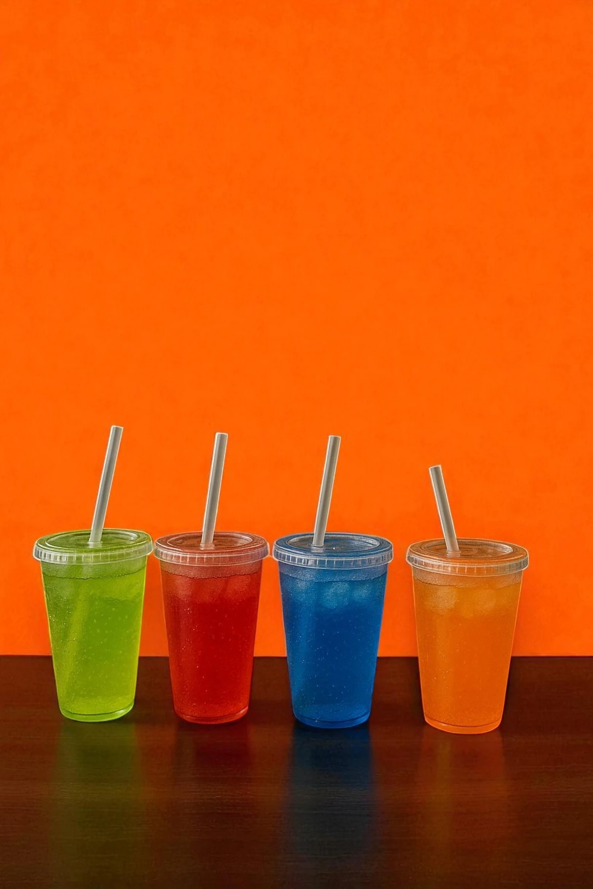 4'lü 600 ml Pipetli Meşrubat Bardağı