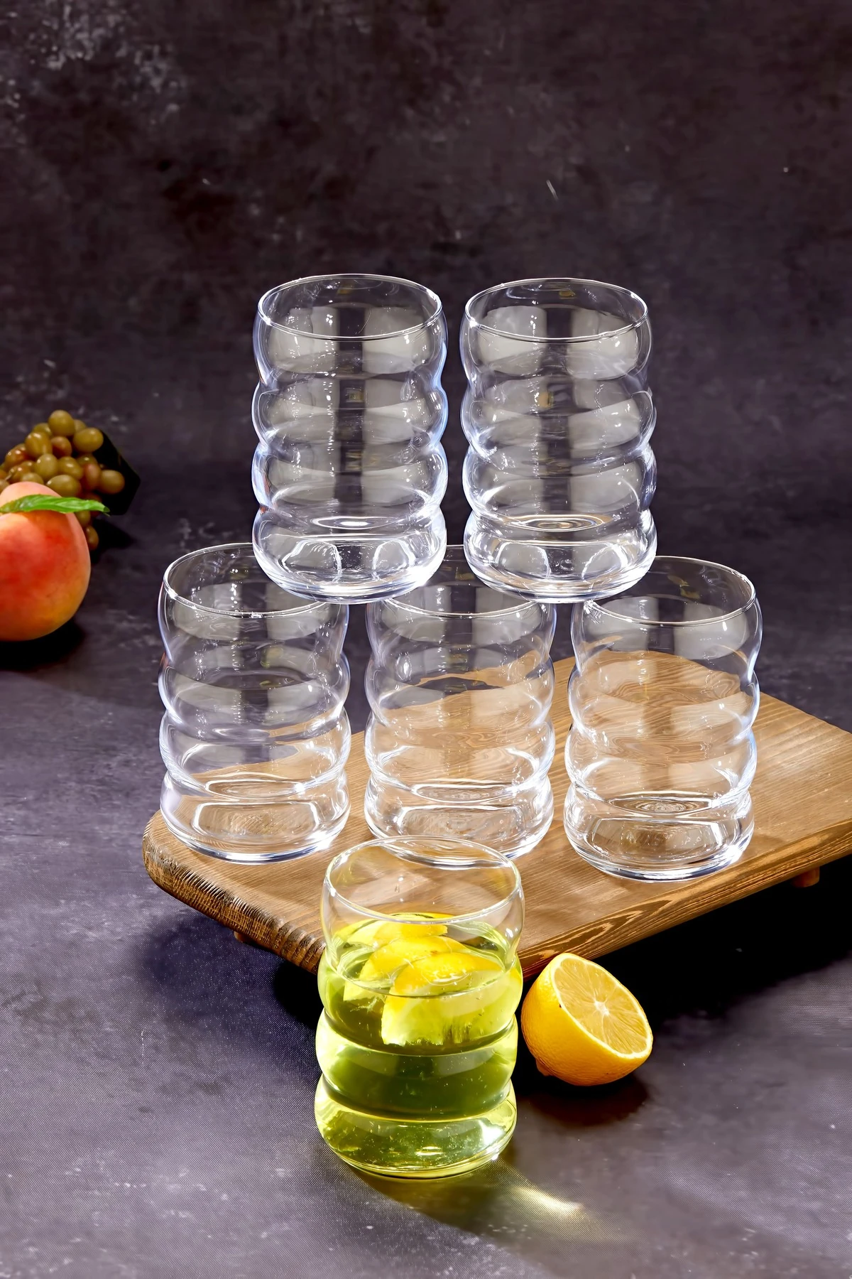 6 ADET BOĞUMLU DIAMOND CAM MEŞRUBAT BARDAĞI