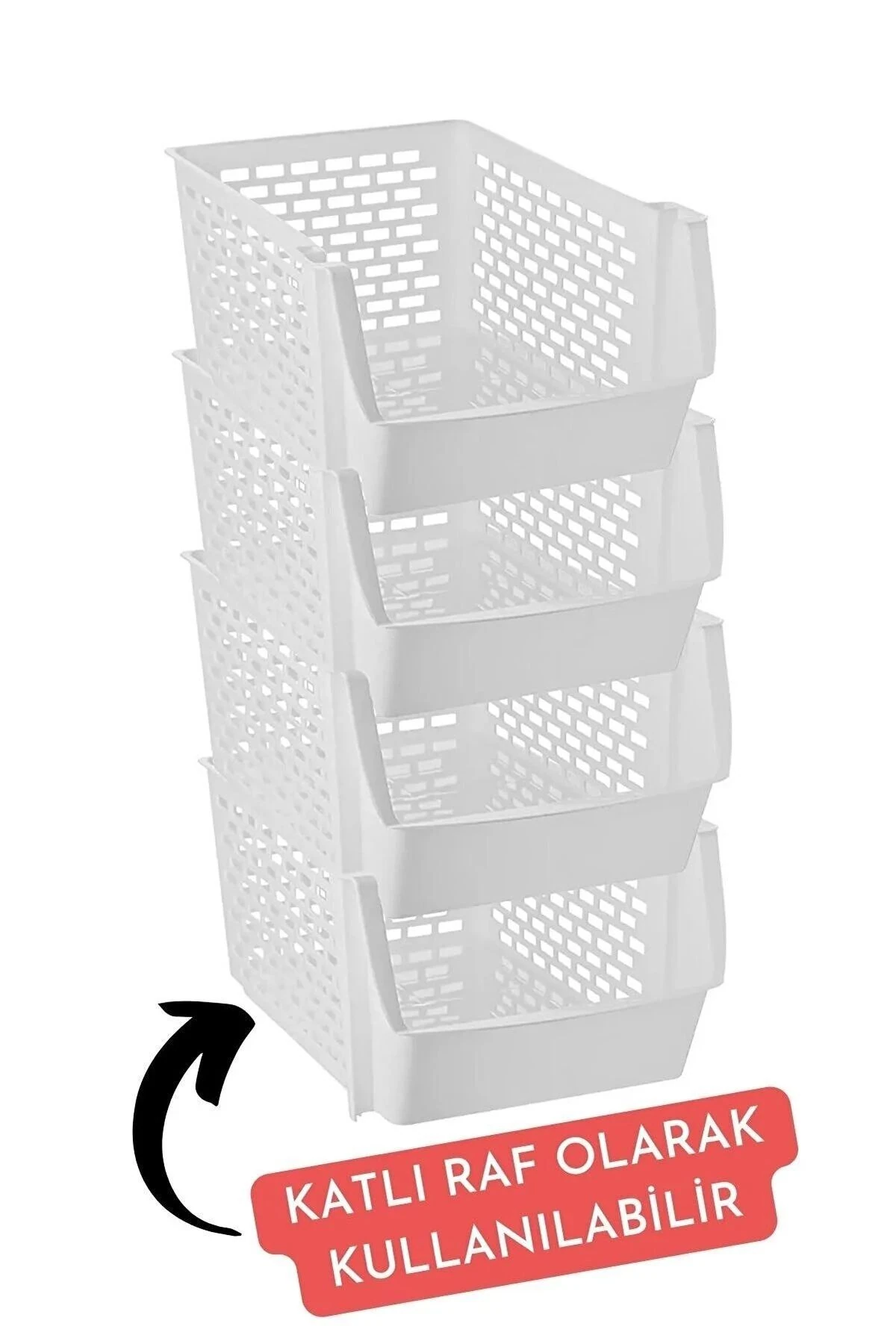 4 Adet Çok Amaçlı Katlı Düzenleyici Beyaz