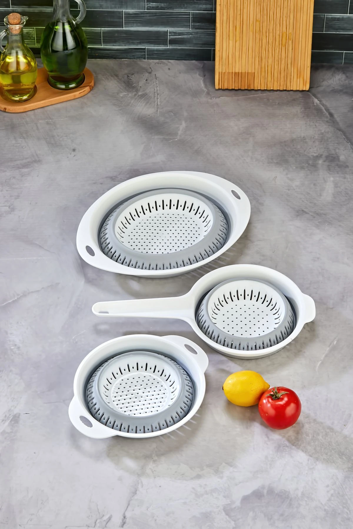 3 Parça Katlanabilir Süzgeç Seti