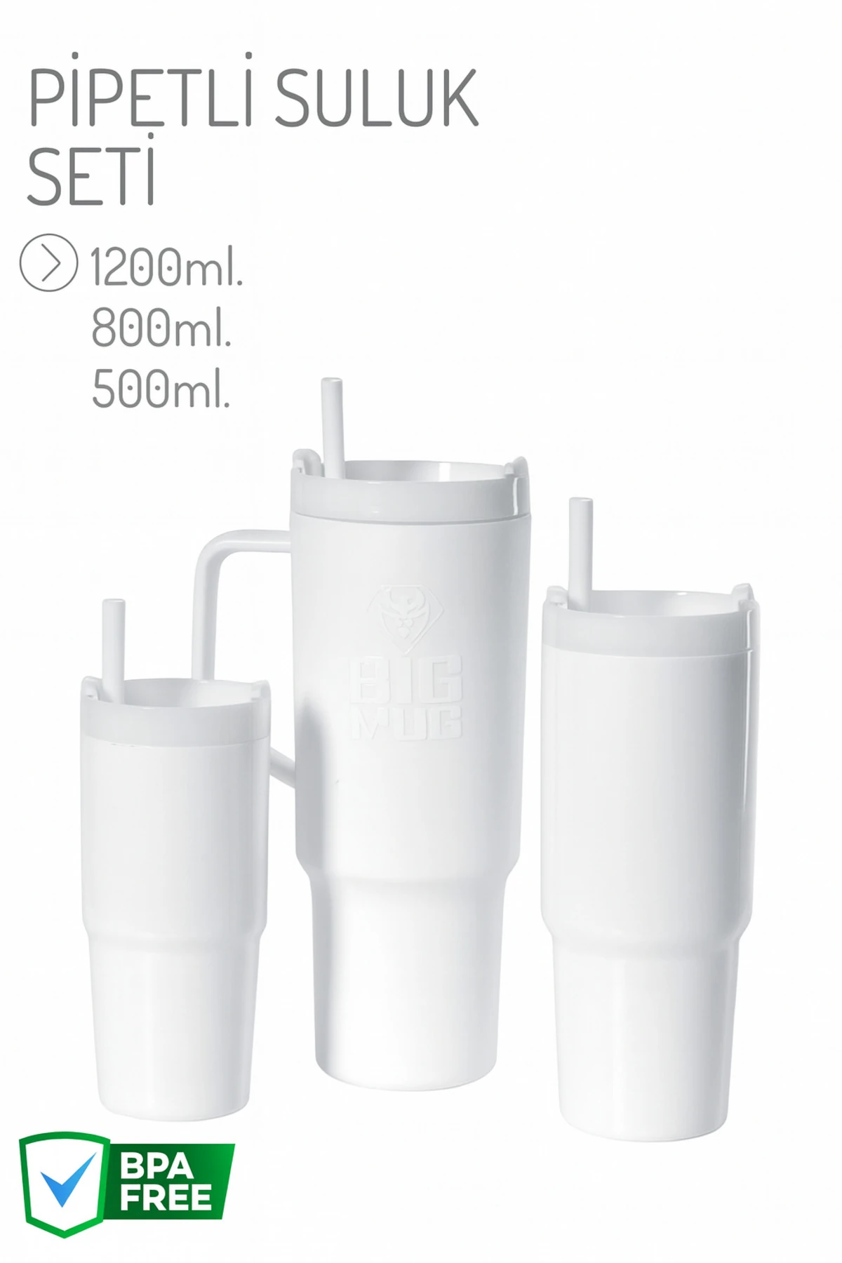 3 Boy Pipetli Suluk Seti BEYAZ