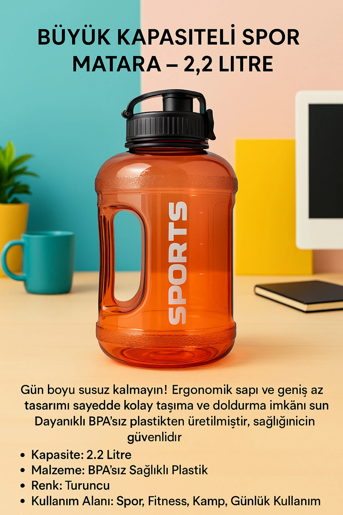 2200 ML SU MATARASI TURUNCU