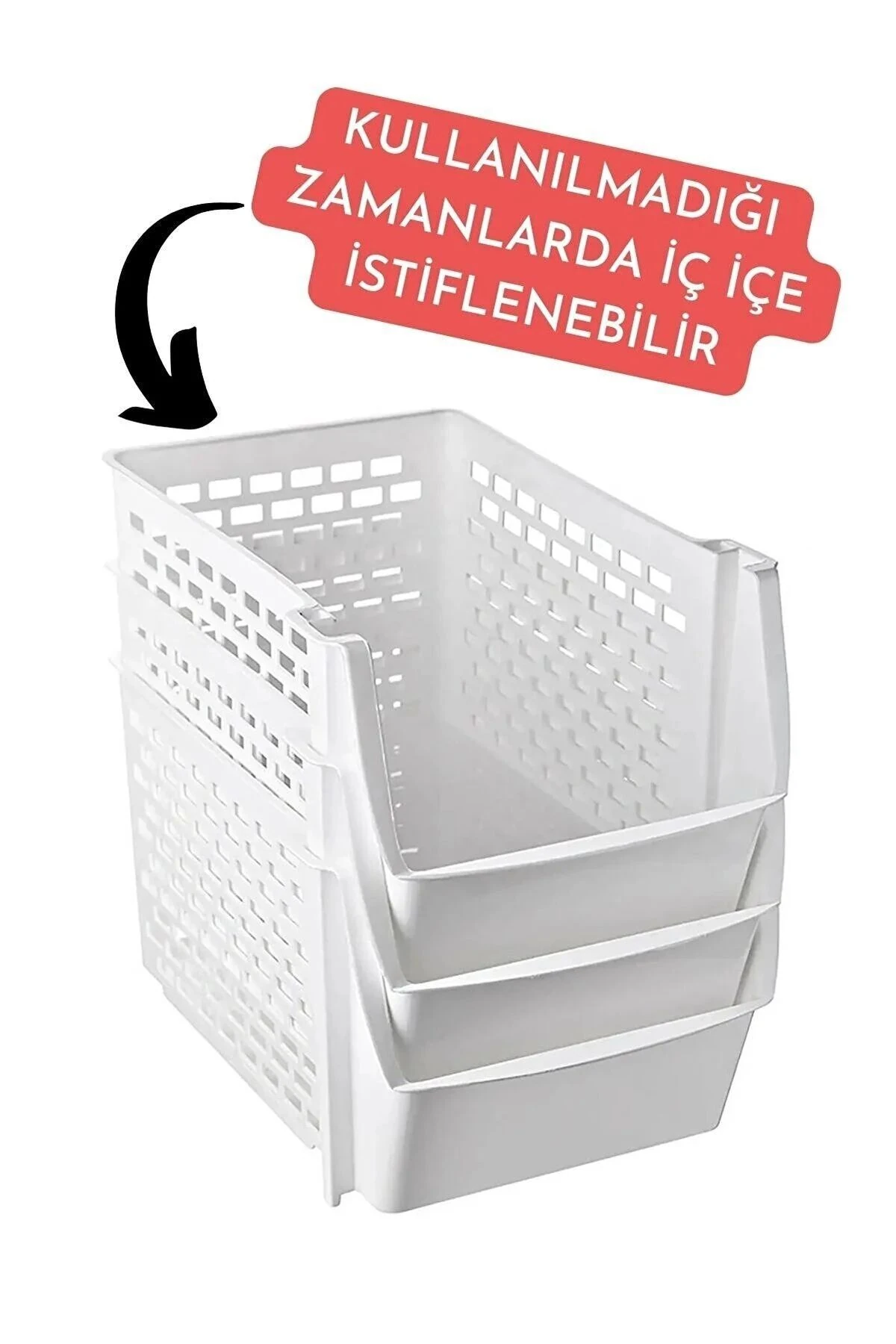 4 Adet Çok Amaçlı Katlı Düzenleyici Beyaz