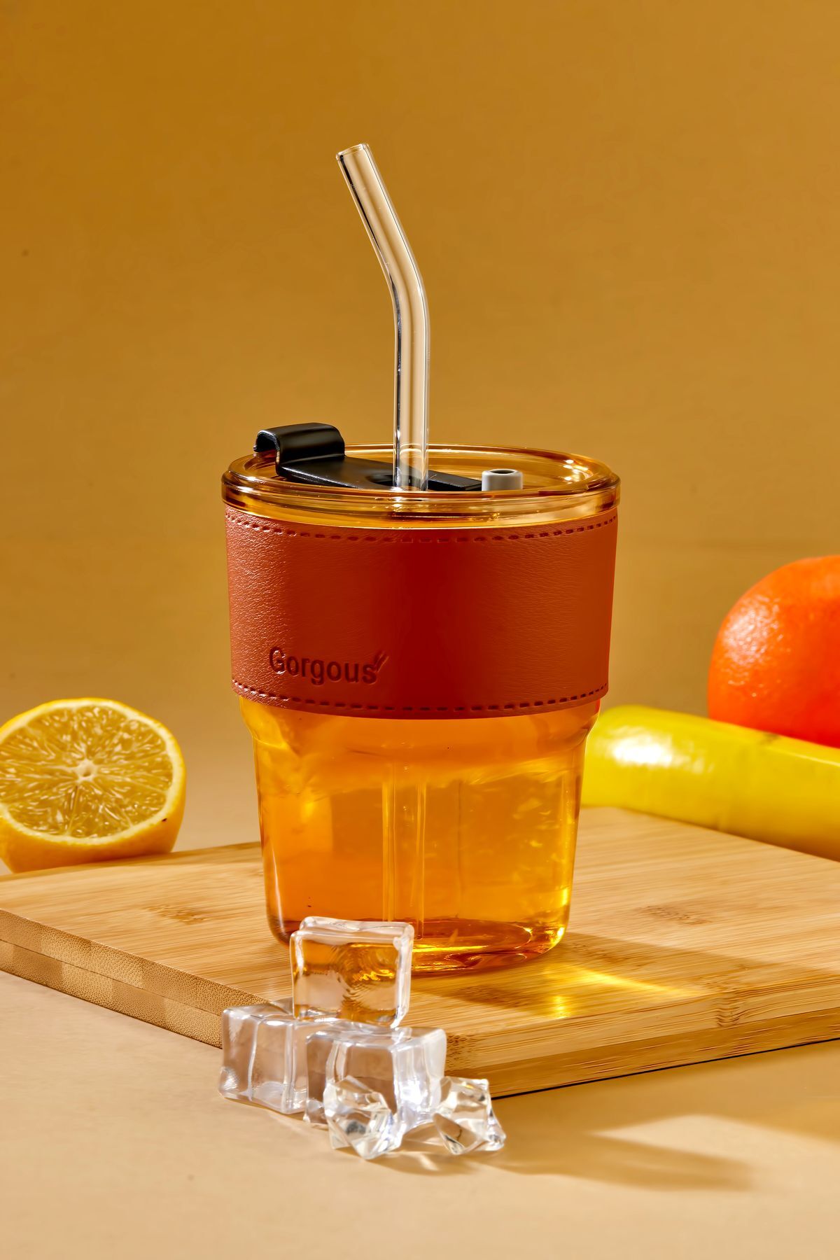 Kahverengi Şerit Detaylı, Cam Pipetli, Sızdırmaz Kapaklı