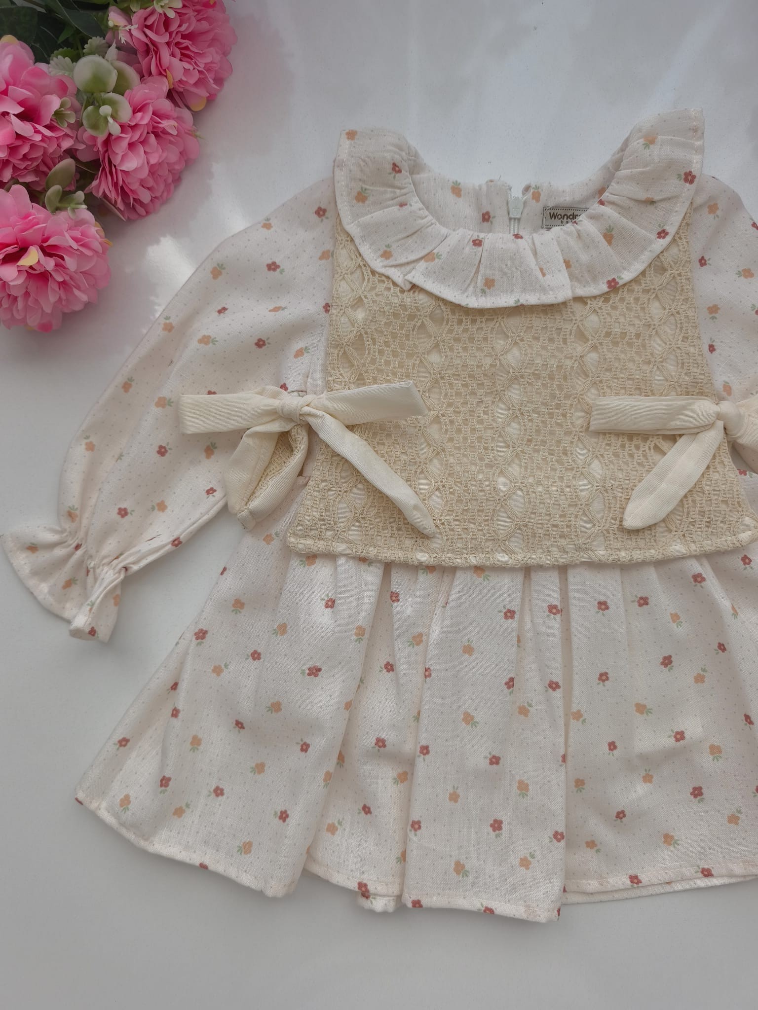 SÜVETERLİ İKİ PARÇA KIZ BEBEK ELBİSE 