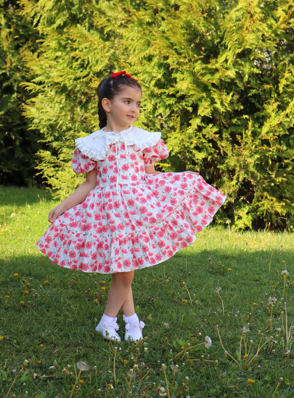 GÜLCE KIZ ÇOCUK ELBİSE ( DİKKAT ! AÇIKLAMAYI  OKUYUNUZ )
