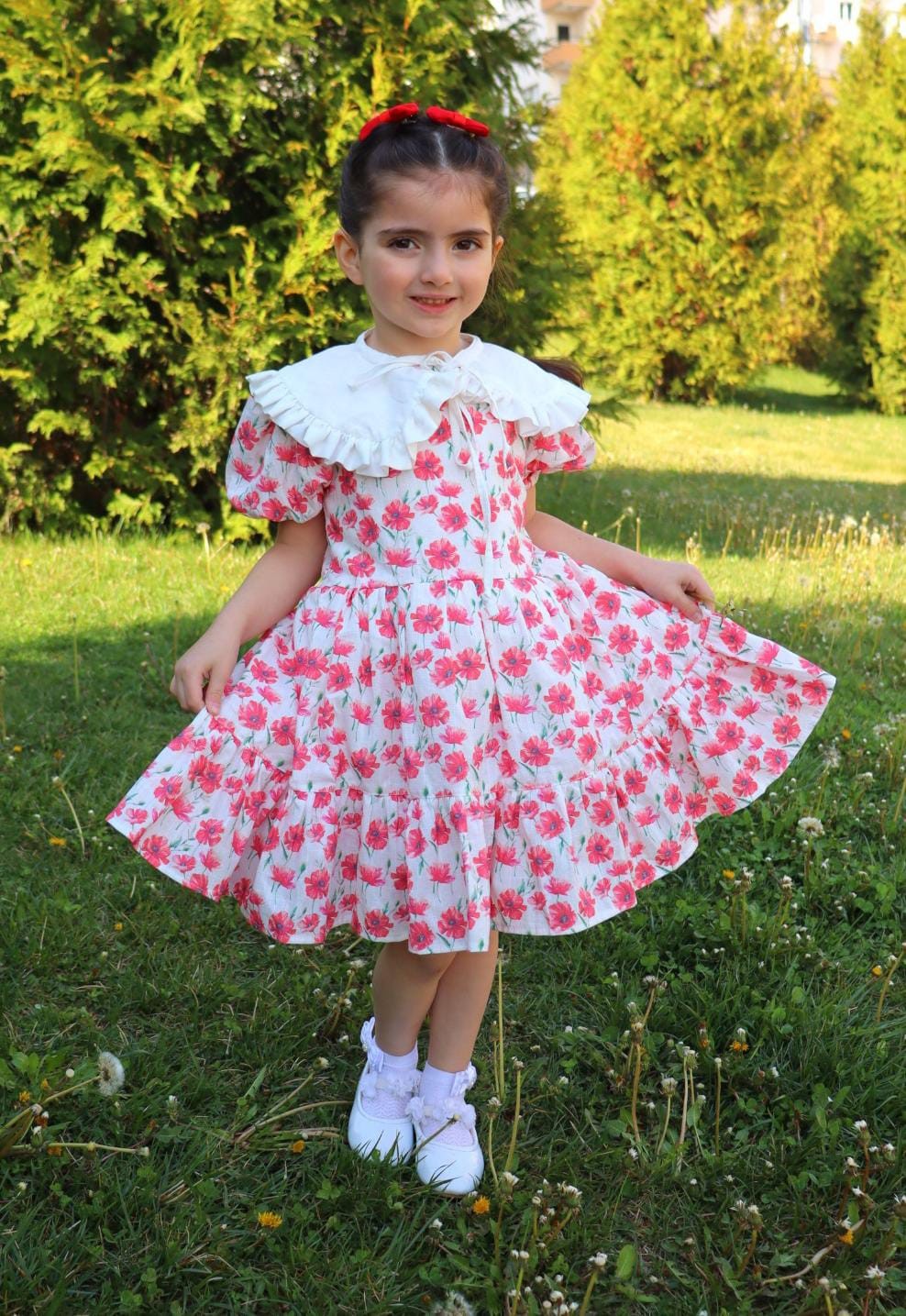 GÜLCE KIZ ÇOCUK ELBİSE ( DİKKAT ! AÇIKLAMAYI  OKUYUNUZ )