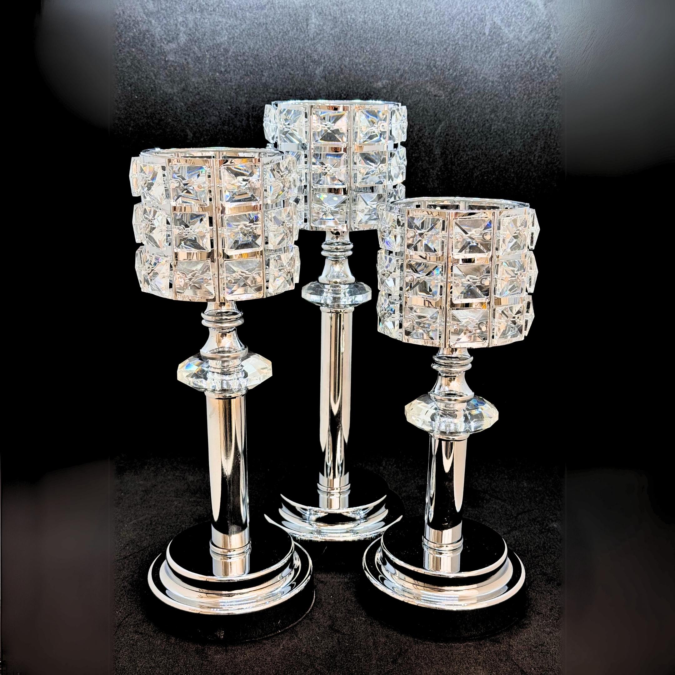 Ultra Lüks Kristal Taşlı Ayaklı  Şamdan