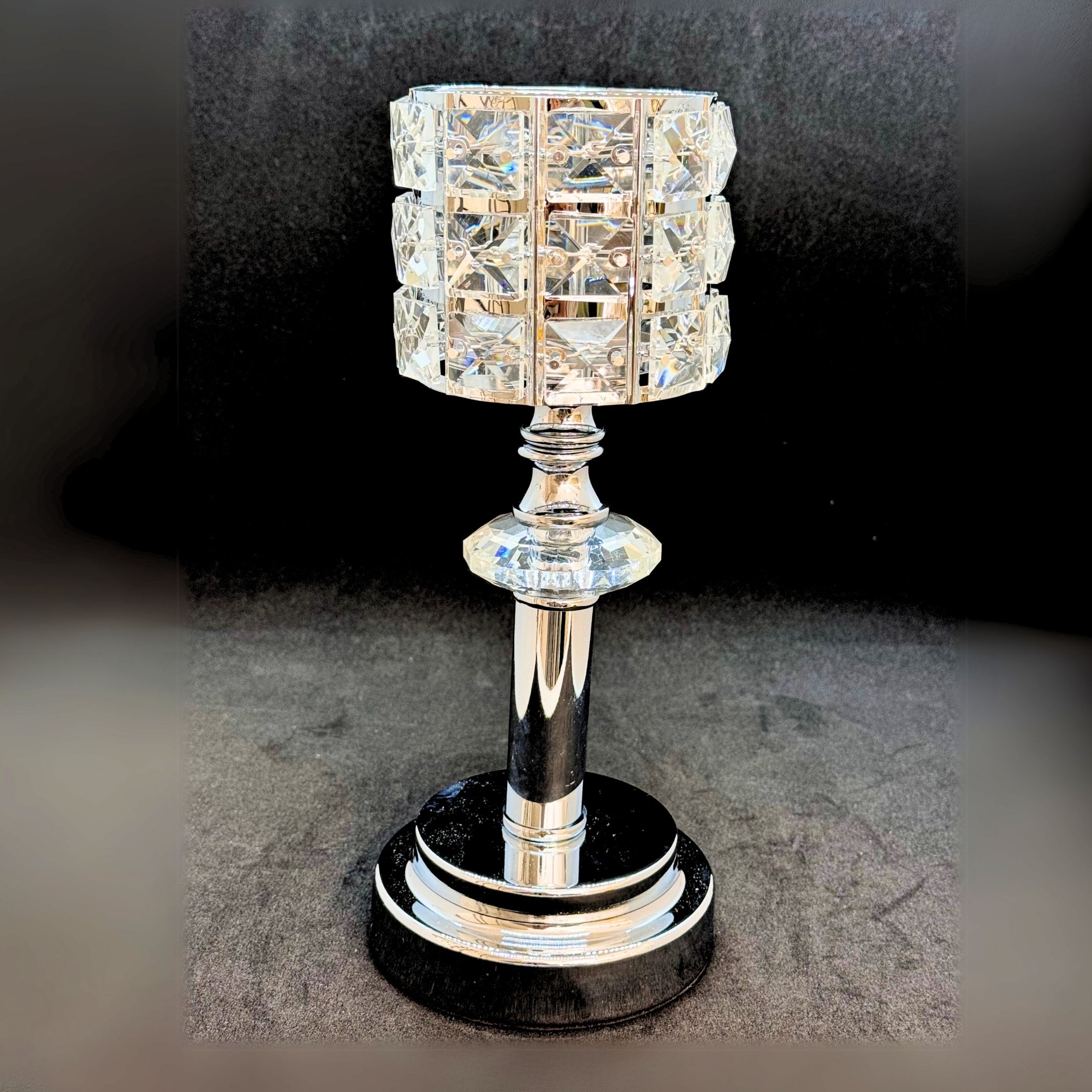 Ultra Lüks Kristal Taşlı Ayaklı  Şamdan