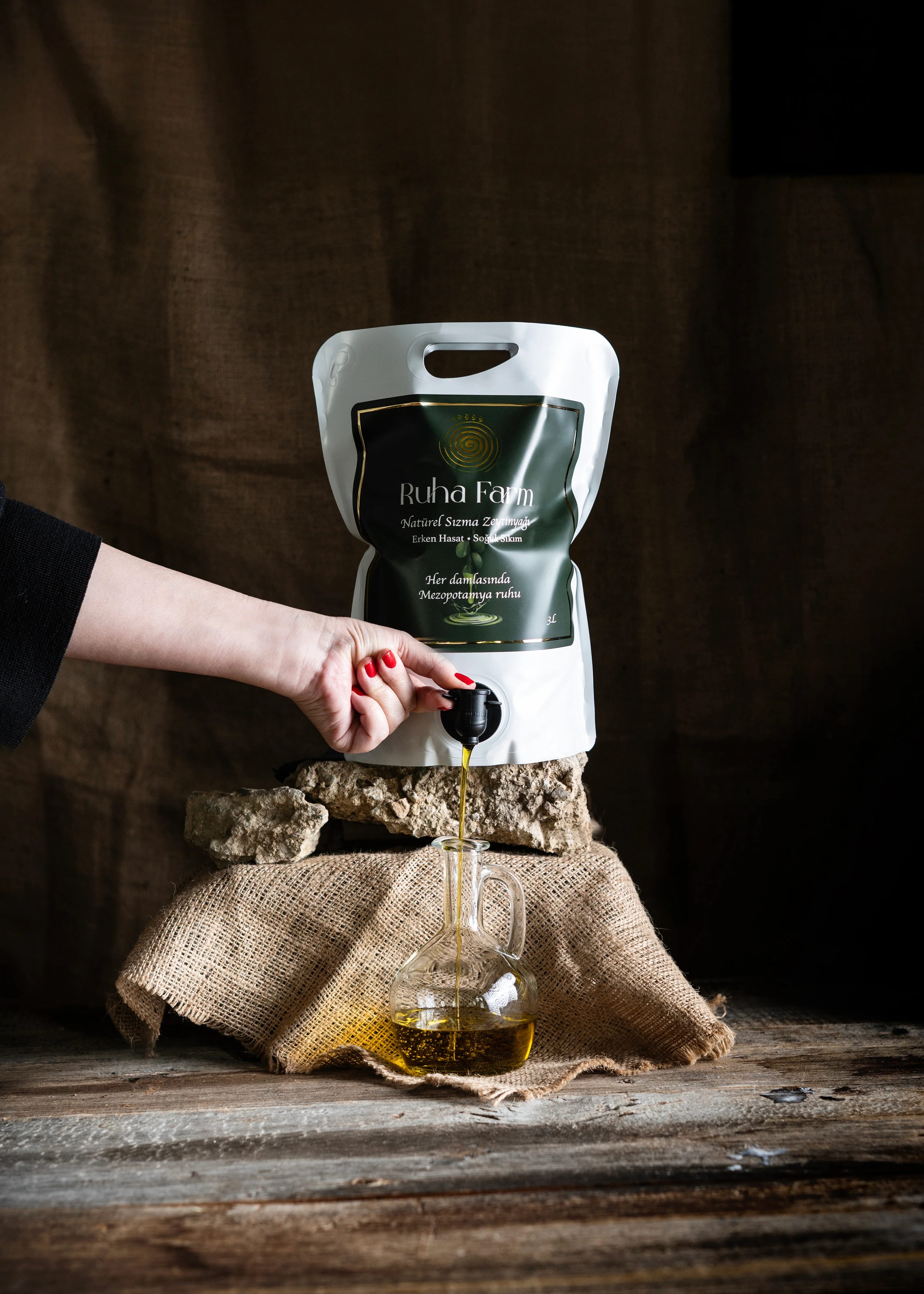 Ruha Farm Natürel Sızma Zeytinyağı 3L BAS-ÇEK 